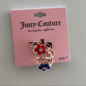 Y2K Floral Juicy 3 set of rings